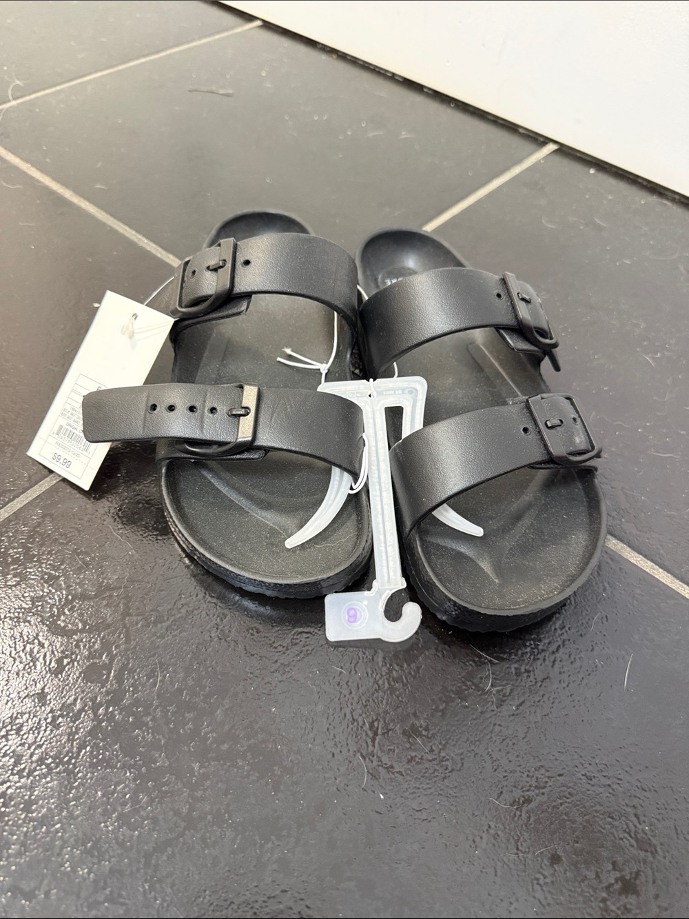 Black Double-Buckle Sandals
